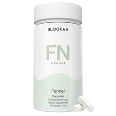 Bloofah FN – Fennel Capsules 500mg | Digestion & Gut Comfort Support (120 Capsules)