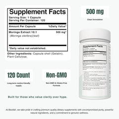 Bloofah MG – Moringa Capsules 500mg | Nutrition & Daily Vitality Support (120 Capsules)