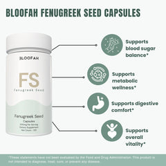 Bloofah FS – Fenugreek Seed Capsules 500mg | Metabolic & Digestive Support (120 Capsules)