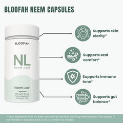 Bloofah NL – Neem Capsules 1000mg | Skin & Internal Balance Support (120 Capsules)