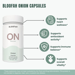 Bloofah ON – Onion Capsules 500mg | Antioxidant & Circulation Support (120 Capsules)