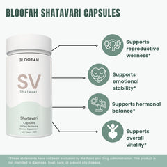 Bloofah SV – Shatavari Capsules 500mg | Balance & Vitality Support (120 Capsules)