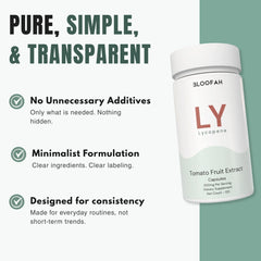 Bloofah LY Lycopene Supplement 500mg | Tomato Fruit Extract Capsules | Rich in Naturally Occuring Lycopene