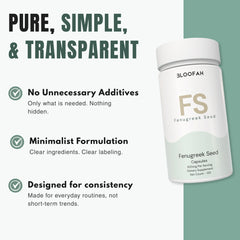 Bloofah FS – Fenugreek Seed Capsules 500mg | Metabolic & Digestive Support (120 Capsules)