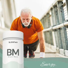Bloofah BM – Black Maca Capsules 500mg | Energy & Vitality Support (120 Capsules)
