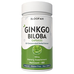 Bloofah Ginkgo Biloba Leaf Capsules 2300mg | 100% Pure Ginkgo Biloba Leaf Extract 10:1 & Powder | Non-GMO, Gluten Free Formula Health Supplement for Overall Wellbeing