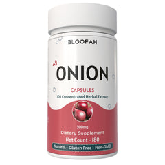 Bloofah Onion Extract Capsules 500mg | Whole Bulb Onion Eq. to 5000mg (Allium cepa) Capsules Potent Extra Strength 10:1 | Natural Health Supplement | Non-GMO, Gluten Free Formula