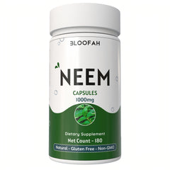 Bloofah Neem Leaf Powder Capsules 1000mg (Azadirachta Indica) Herbal Supplement for Natural Wellness, Non-GMO, Gluten-Free, 100% Pure Neem Leaf Powder For Overall Health