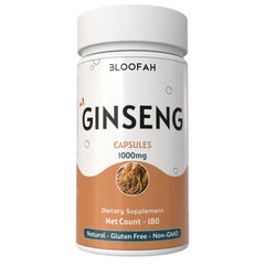 Bloofah Ginseng Capsules 1000mg | Natural Clean Supplement | 100% Pure Ginseng Root Powder Extra Strength, Non-GMO, Gluten-Free Formula Herbal Supplement for Overall Health