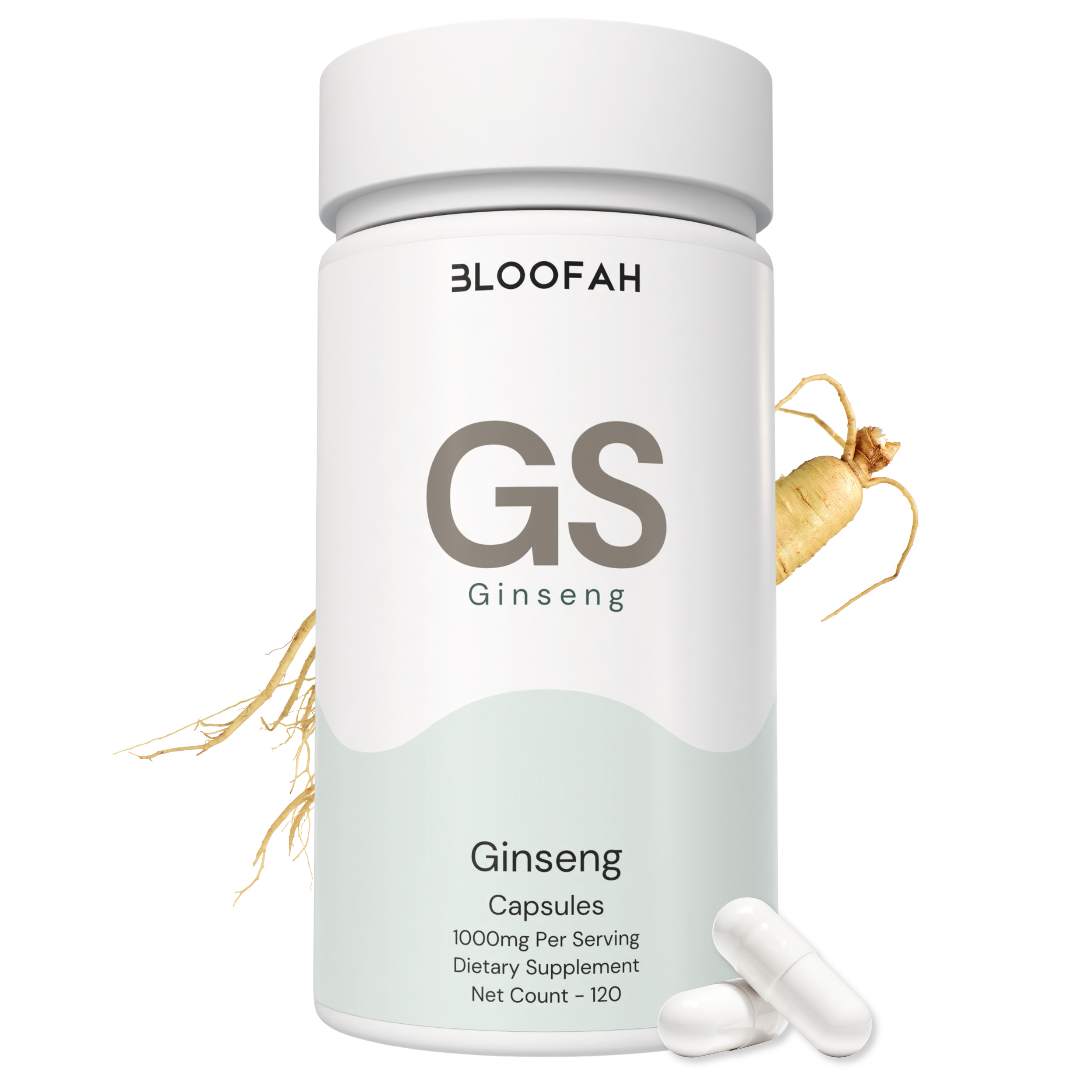 Bloofah GN Ginseng Capsules 1000mg | Panax ginseng Root | 120 Capsules