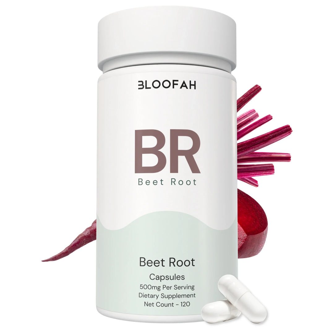 Bloofah BR Beetroot Capsules 500mg | Beta vulgaris Root Extract | 120 Capsules