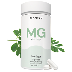 Bloofah MG Moringa Capsules 500mg | Moringa oleifera Leaf Extract | 120 Capsules