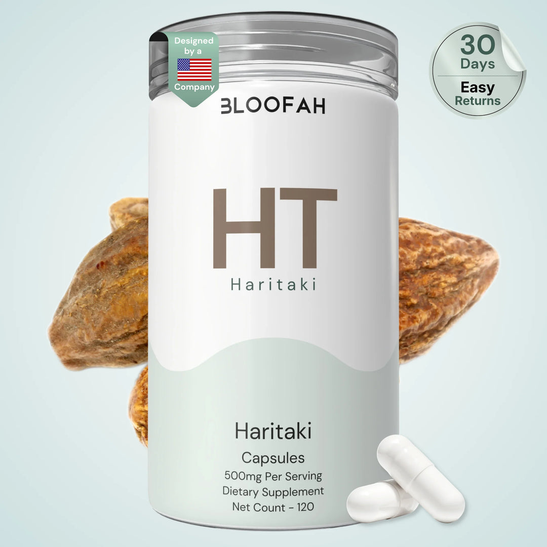 Bloofah HT Haritaki Capsules 500mg | Terminalia chebula Fruit Extract | 120 Capsules