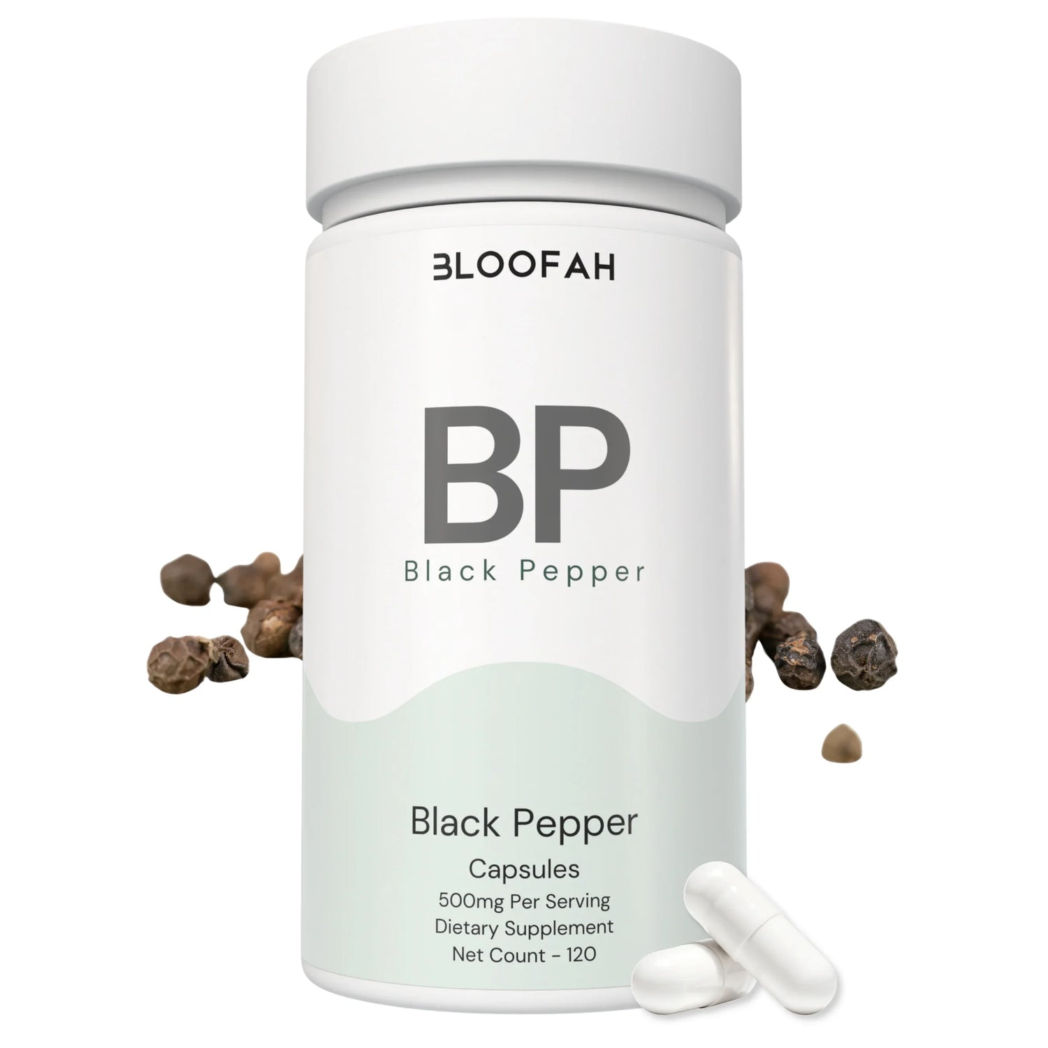 Bloofah BP Black Pepper Capsules 500mg | Piper nigrum Fruit | 120 Capsules