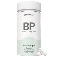 Bloofah BP – Black Pepper Capsules 500mg | Absorption & Digestion Support (120 Capsules)