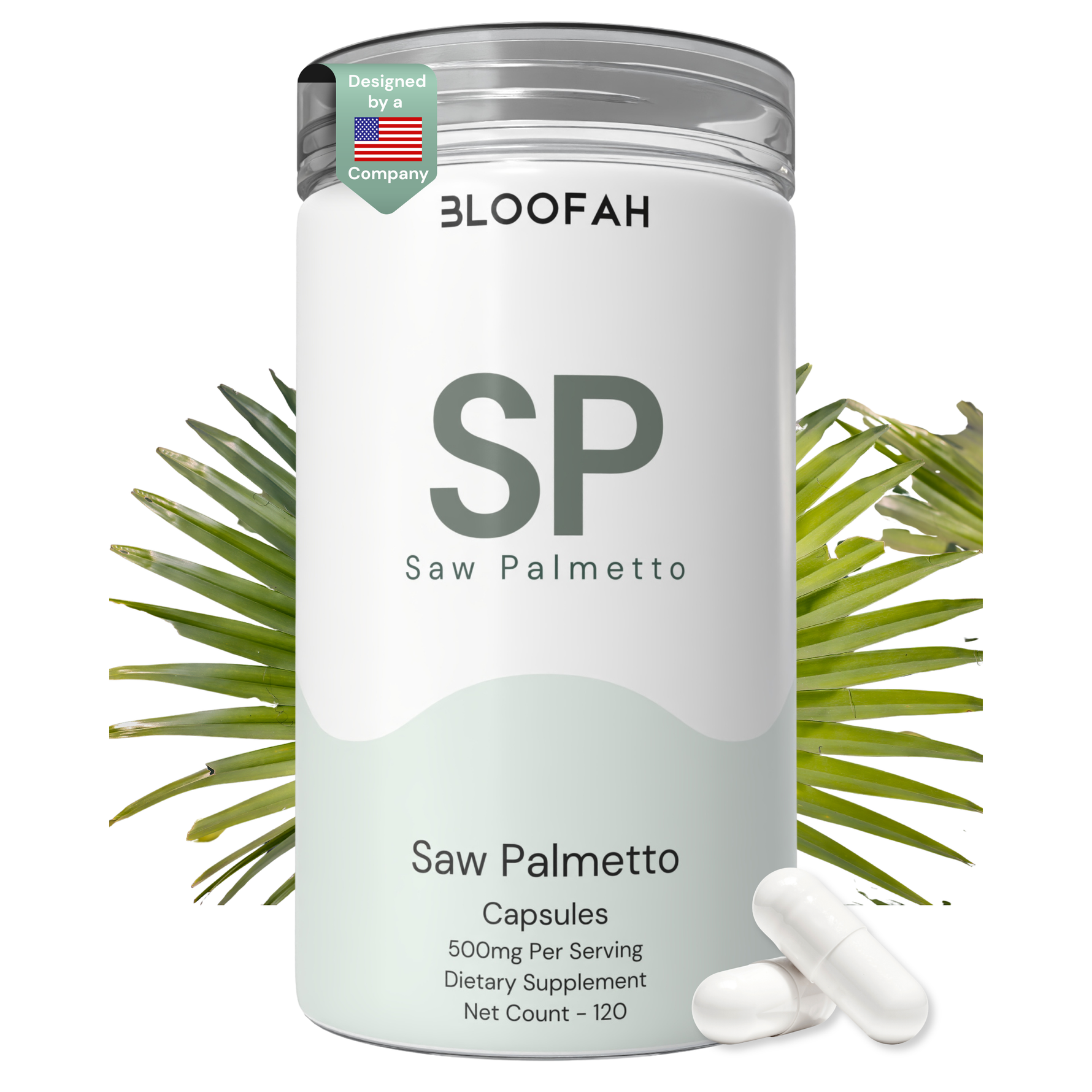 Bloofah SP Saw Palmetto Capsules 500mg | Serenoa repens Berry Extract | 120 Capsules