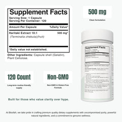 Bloofah HT – Haritaki Capsules 500mg | Digestive & Gut Balance Support (120 Capsules)