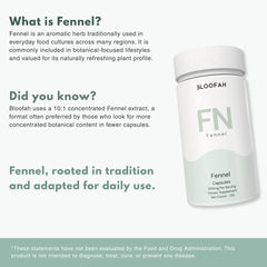 Bloofah FN – Fennel Capsules 500mg | Digestion & Gut Comfort Support (120 Capsules)