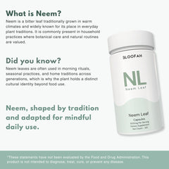 Bloofah NL – Neem Capsules 1000mg | Skin & Internal Balance Support (120 Capsules)