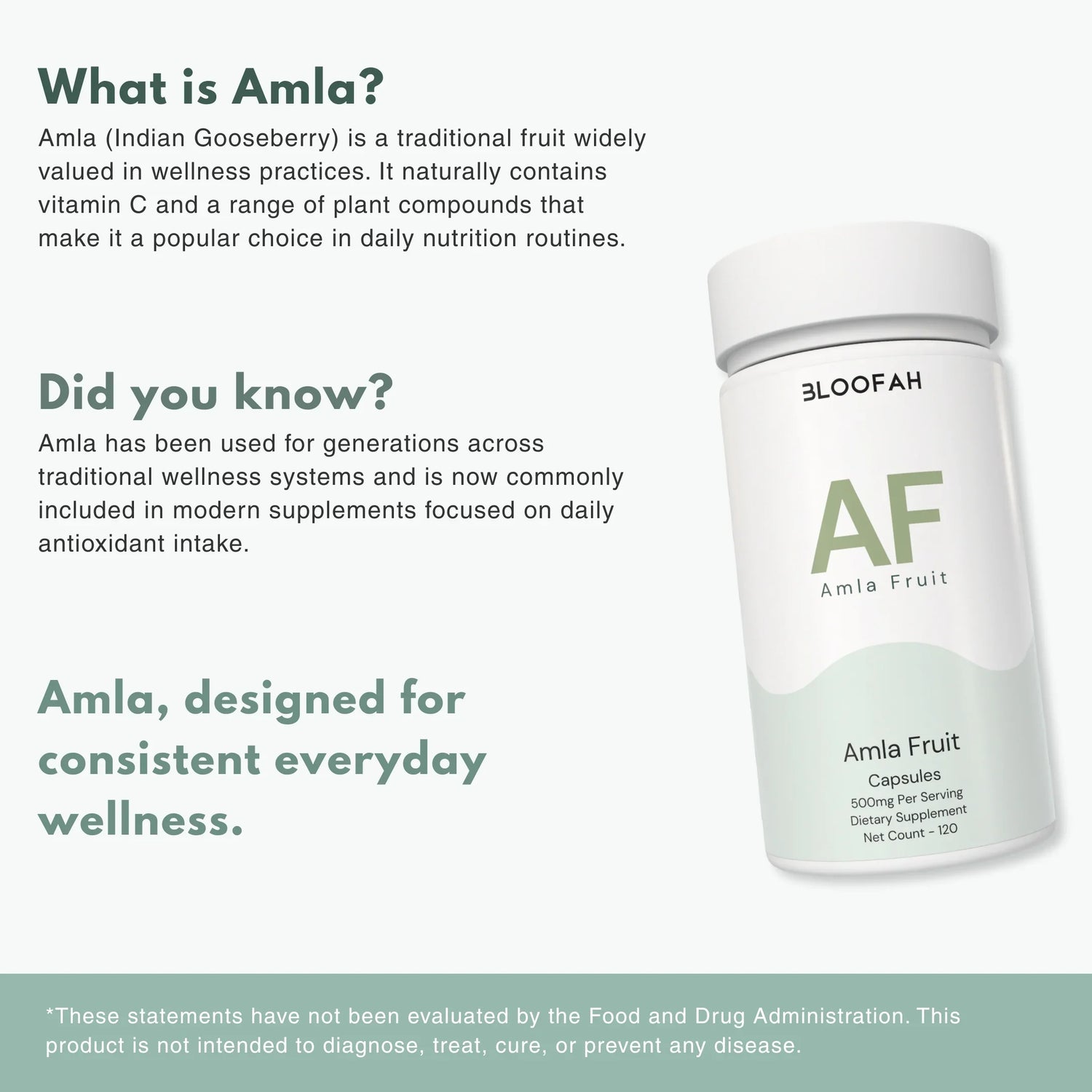 Bloofah AF Amla Capsules 500mg | Emblica officinalis (Indian Gooseberry) Extract | 120 Capsules