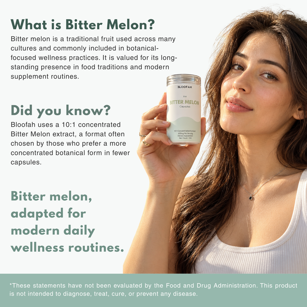 Bloofah BM Bitter Melon Capsules 500mg | Momordica charantia Extract | 120 Capsules
