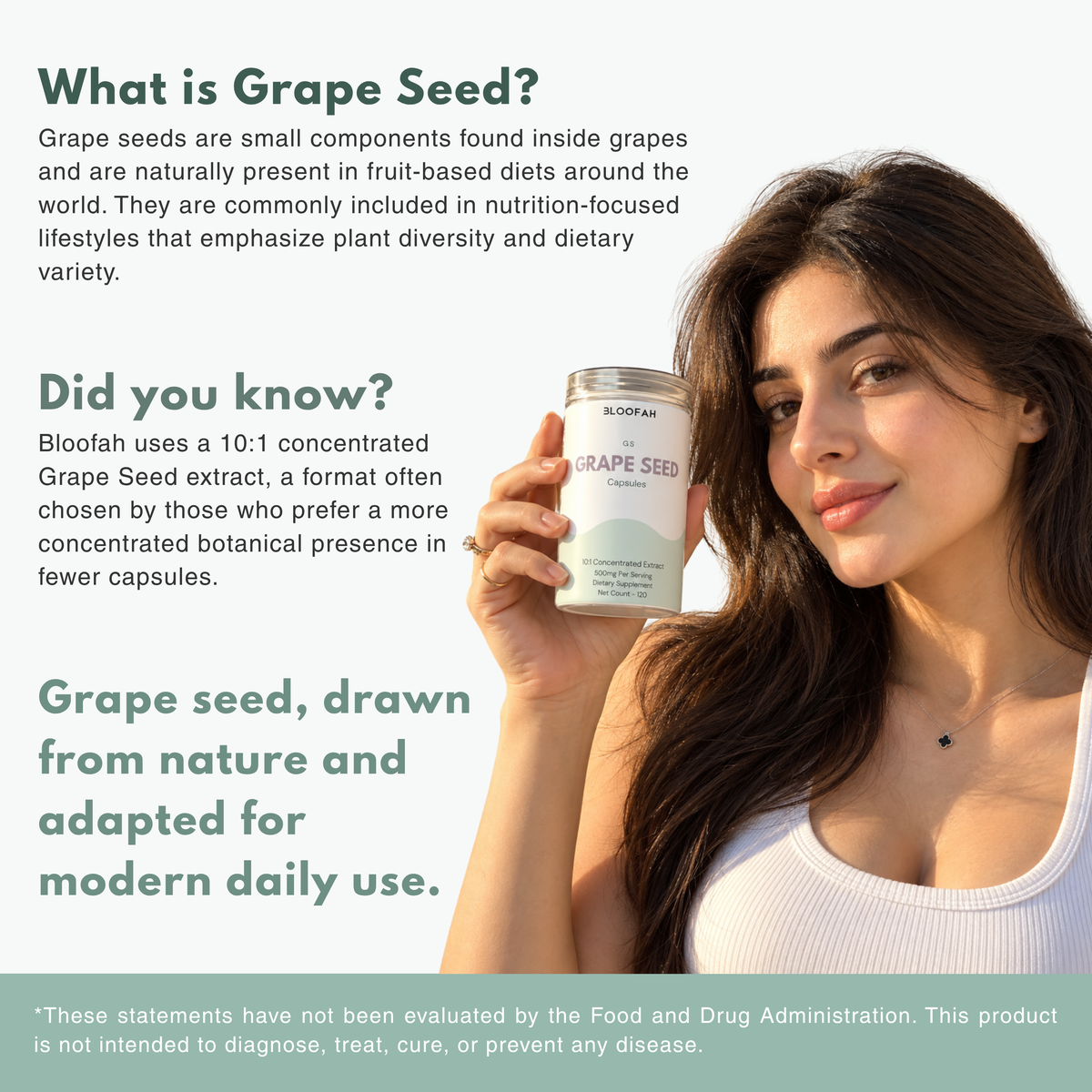 Bloofah GS Grape Seed Capsules 500mg | Vitis vinifera Extract | 120 Capsules