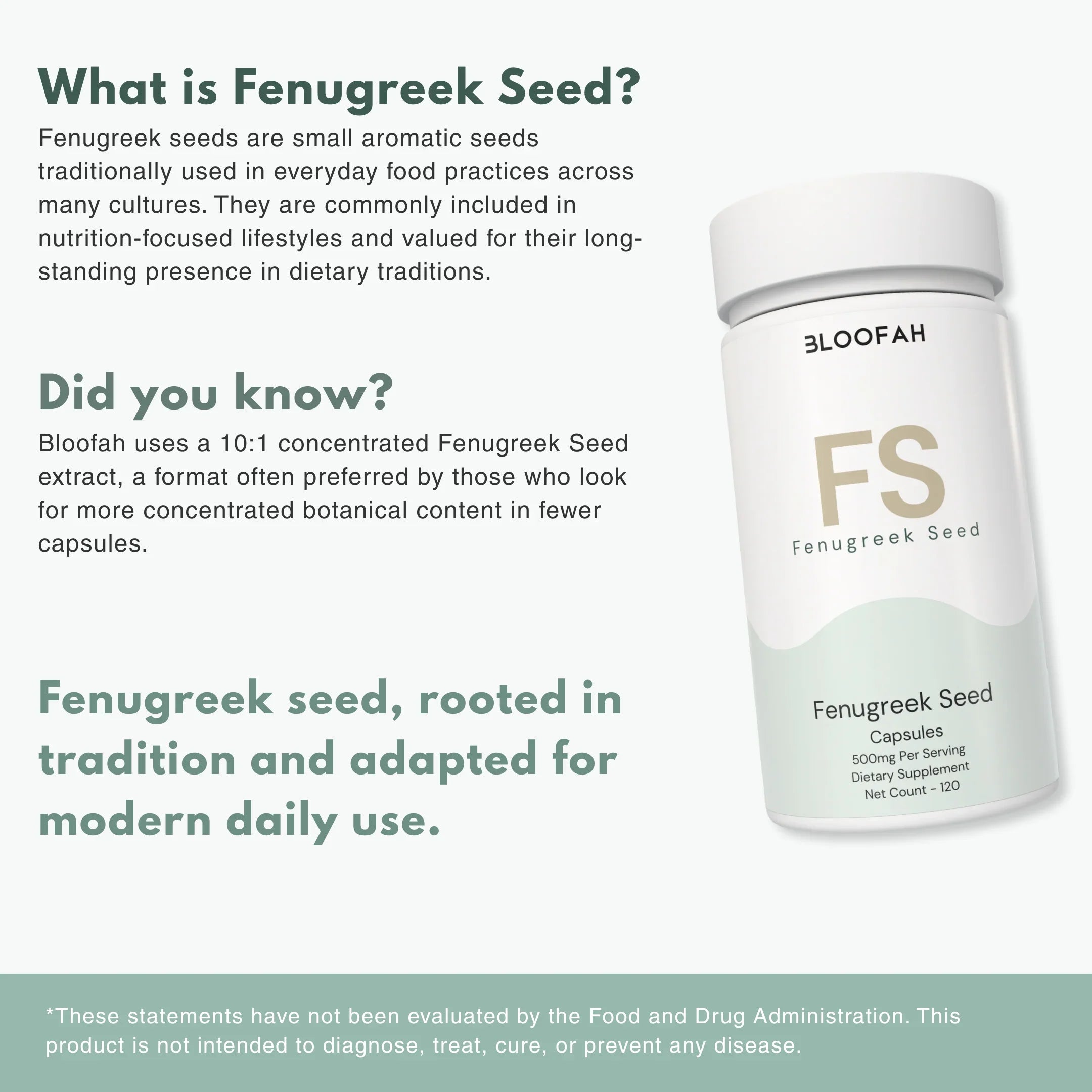 Bloofah FS – Fenugreek Seed Capsules 500mg | Metabolic & Digestive Support (120 Capsules)