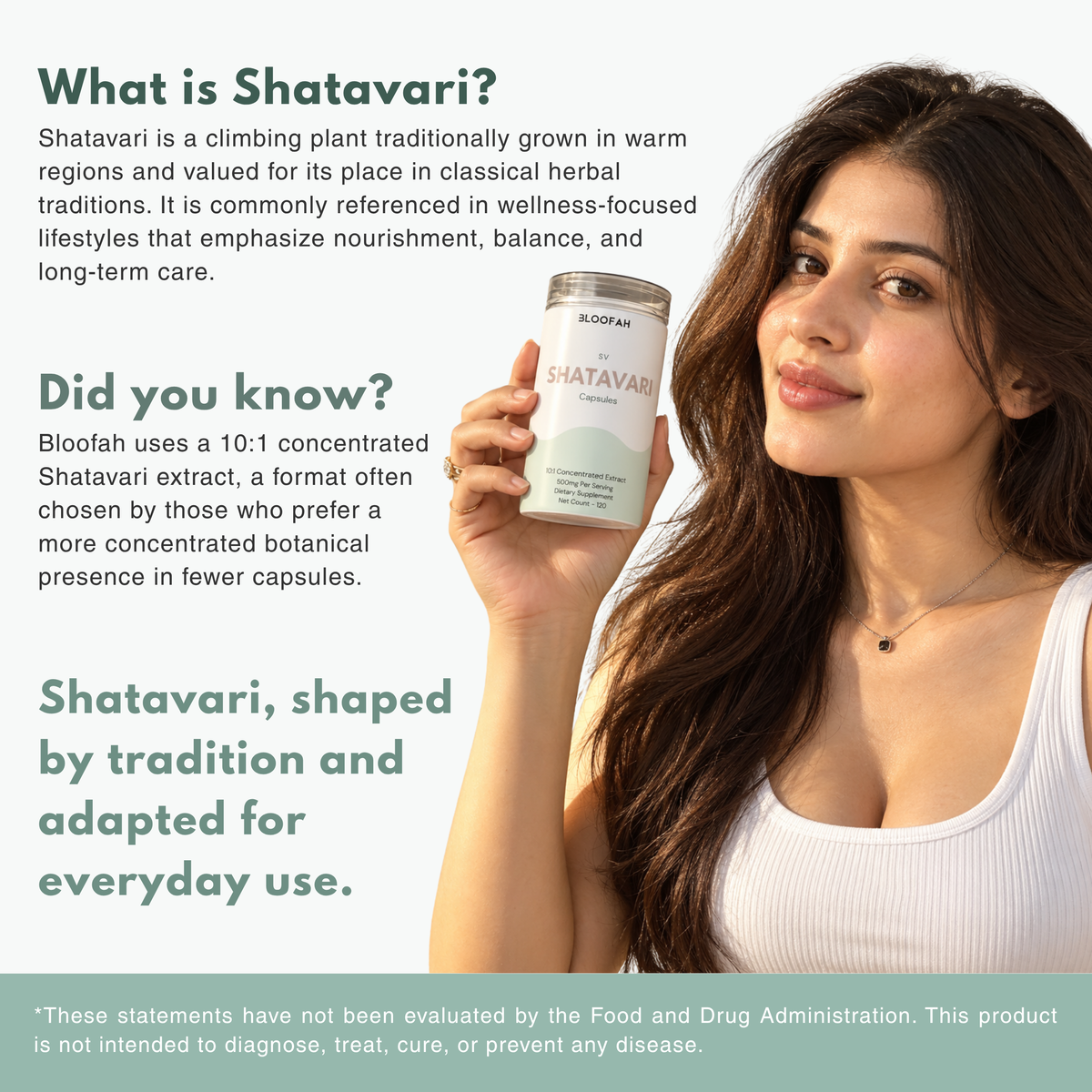 Bloofah SV Shatavari Capsules 500mg | Asparagus racemosus Root Extract | 120 Capsules