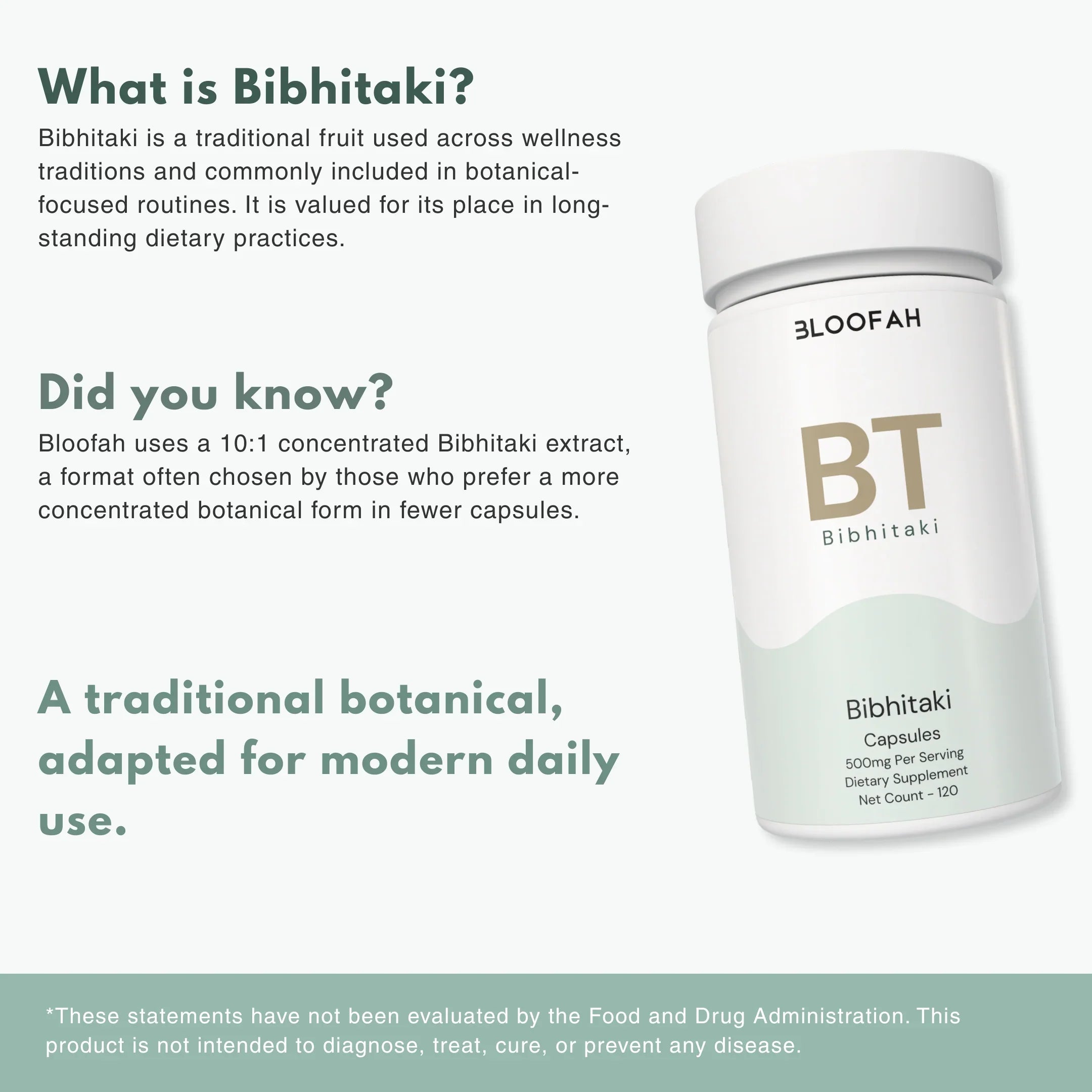 Bloofah BT – Bibhitaki Capsules 500mg | Digestion & Detox Support (120 Capsules)