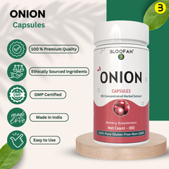 Bloofah Onion Extract Capsules 500mg | Whole Bulb Onion Eq. to 5000mg (Allium cepa) Capsules Potent Extra Strength 10:1 | Natural Health Supplement | Non-GMO, Gluten Free Formula