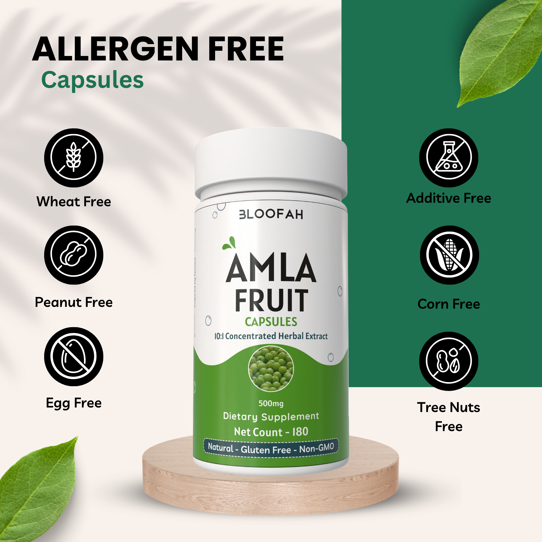 Bloofah Amla Fruit Extract Supplement - 100% Pure Herbal Capsules 500mg