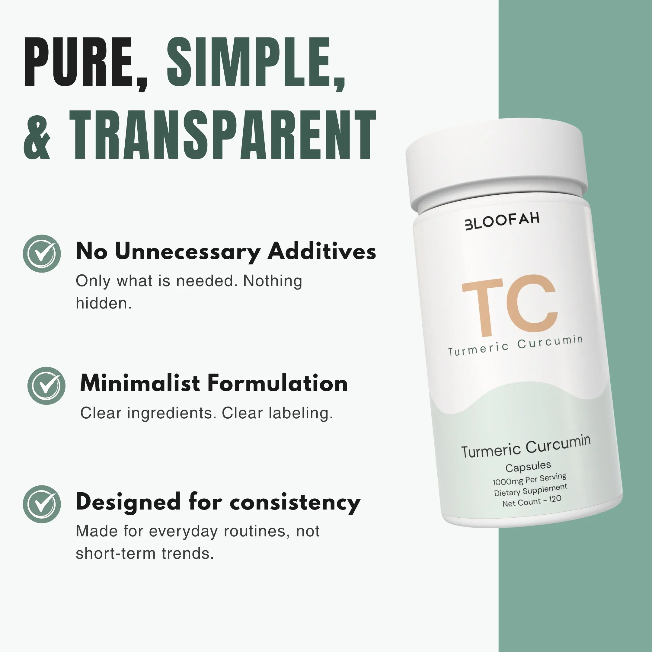 Bloofah TC – Turmeric Capsules 1000mg | Joint Comfort & Antioxidant Support (120 Capsules)