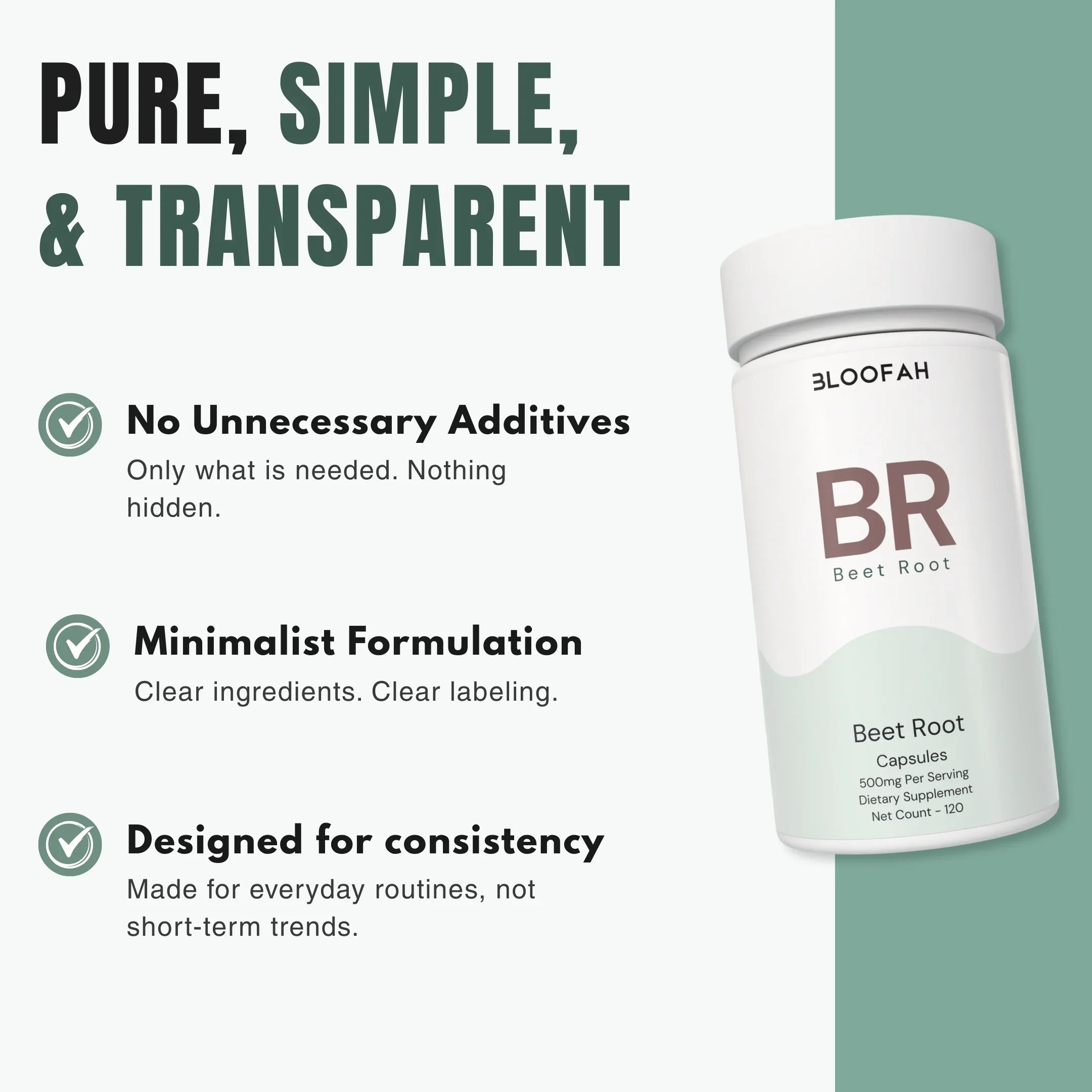 Bloofah BR Beet Root Capsules 500mg | Energy & Stamina Support (120 Capsules)