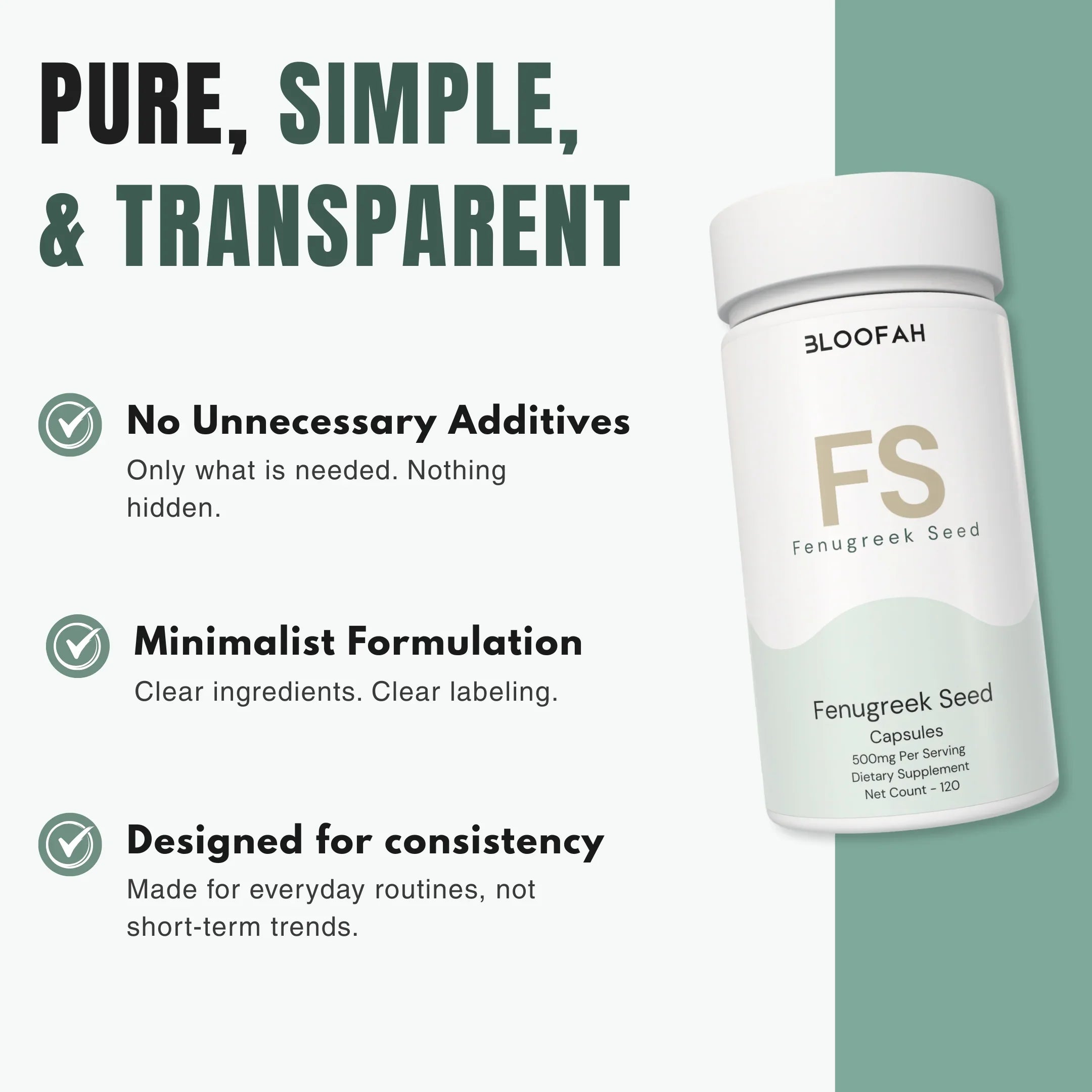 Bloofah FS – Fenugreek Seed Capsules 500mg | Metabolic & Digestive Support (120 Capsules)