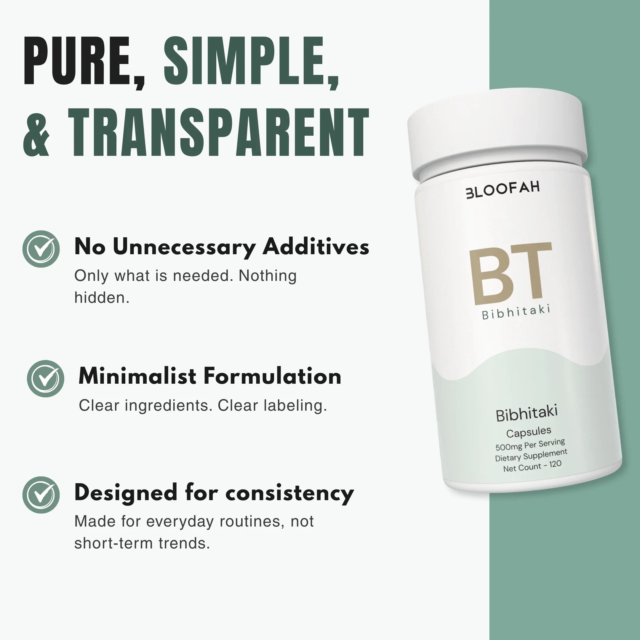 Bloofah BT – Bibhitaki Capsules 500mg | Digestion & Detox Support (120 Capsules)