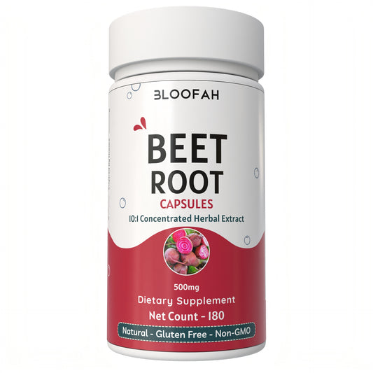 Bloofah Beet Root Extract Capsules 500mg | Premium Herbal Supplement, Non-GMO, Gluten-Free, Natural Beet Root Extract 10:1 Powder (Beta vulgaris) for Overall Health 1920