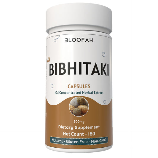 Bloofah Bibhitaki Capsules 500mg | 100% Natural Bibhitaki (Terminalia bellirica) Fruit Powder Extract 10:1 Per Serving 5000mg | Gluten Free & Non-GMO Formula for Overall Health Wellness 1920