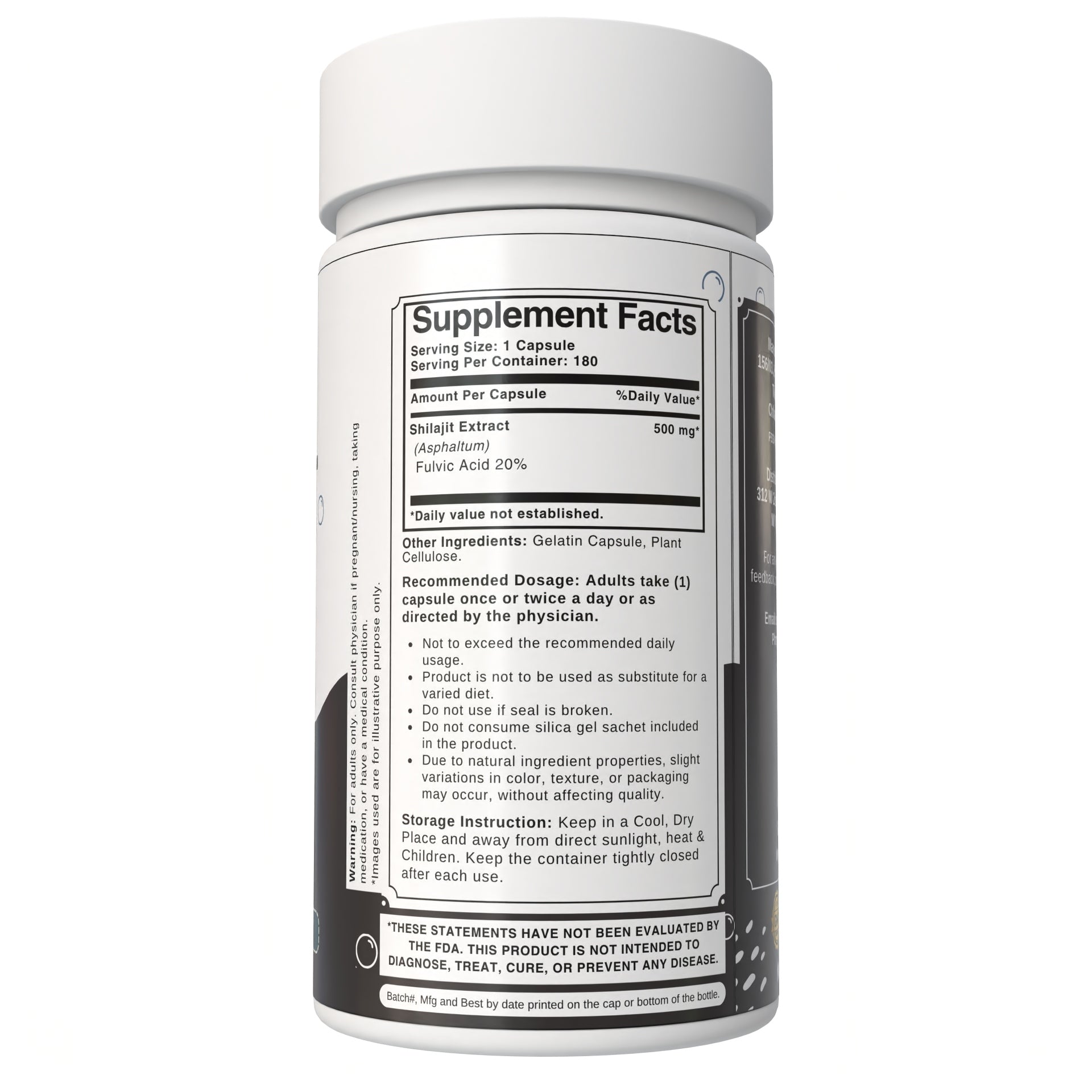 Bloofah Shilajit Capsules 500mg | Himalayan Shilajit Supplement for Men - (High in Trace Minerals, No Fillers) Premium Shilajit Extract 20% (from India) Natural, Non GMO
