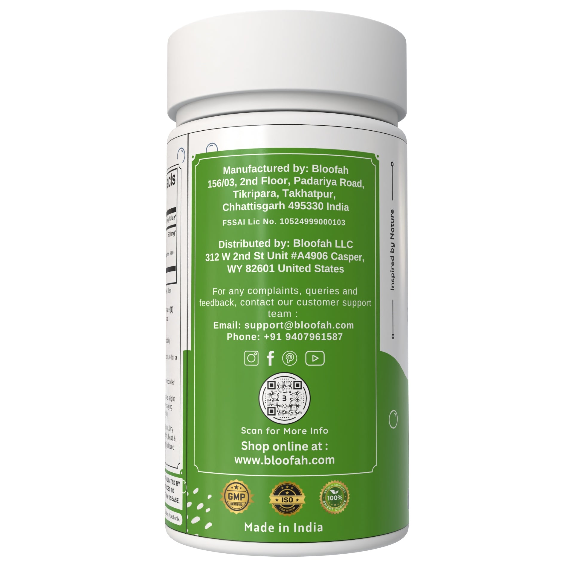 Bloofah Amla Fruit Extract Supplement - 100% Pure Herbal Capsules 500mg