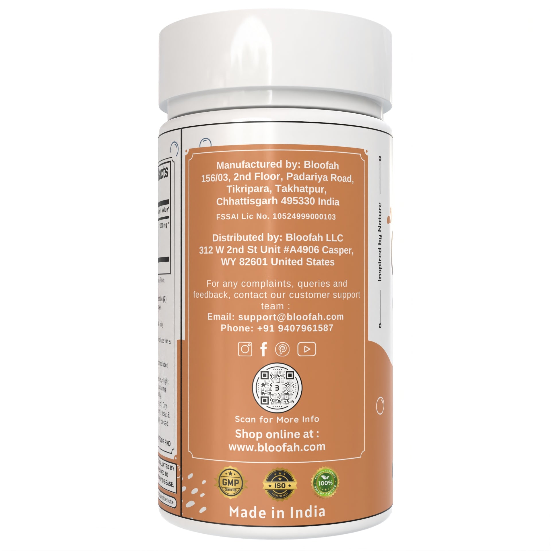 Bloofah Ginseng Capsules 1000mg | Natural Clean Supplement | 100% Pure Ginseng Root Powder Extra Strength, Non-GMO, Gluten-Free Formula Herbal Supplement for Overall Health